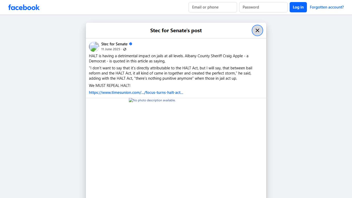 Stec for Senate - HALT is having a detrimental impact on... Facebook